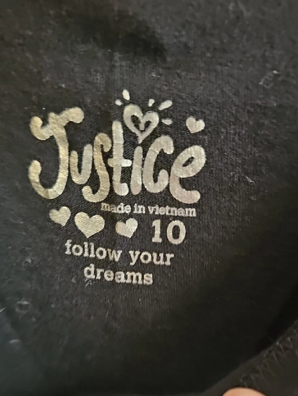 Justice GirlsBlack Tee with Iridescent Multicolor 'Epic Cool Girls Rule' Size 10